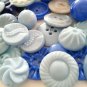 Lot 100 Mixed Assorted BLUE Vintage & New Buttons