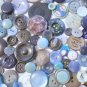 Lot 100 Mixed Assorted BLUE Vintage & New Buttons