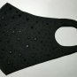 BLACK Square RHINESTONE Crystal Elegant Stylish Bling Studded Black Face Mask