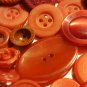 Lot 100 Mixed Assorted ORANGE Vintage & New Buttons Bulk Free Shipping Crafts