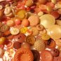 Lot 100 Mixed Assorted ORANGE Vintage & New Buttons Bulk Free Shipping Crafts