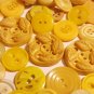 Lot 100 Mixed Assorted YELLOW Vintage & New Buttons Crafts Bulk Free Shipping