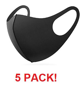 5 Lot Black Face Mask Soft Cotton Covers Mouth Nose Breathable Men Women