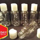 10 PACK 2.7 OZ 80ml PLASTIC Clear Boston Round Bottles w/ Bullet Dispensing Caps