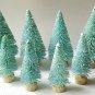 LOT 8 Mini AQUA BLUE LIGHT TEAL Miniature Sisal Bottle Brush Christmas Trees