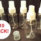 10 PACK 2.0 OZ 60ml PLASTIC Clear Cosmo Round Atomizer Spray Bottles FREE SHIP