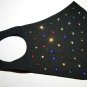 MULTI COLOR RHINESTONE Crystal Elegant Stylish Bling Studded Black Face Mask