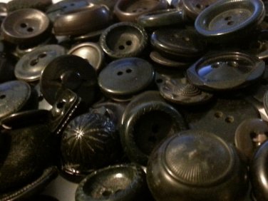 Lot 100 Mixed Assorted BLACK Vintage & New Buttons Bulk SPECIAL SALE! Free Ship