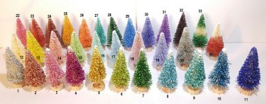 Mini Miniature Sisal Bottle Brush Xmas Christmas Trees * YOUR COLOR CHOICE! *