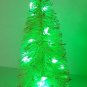 5" LED Light Up GREEN Sisal Bottle Brush Christmas Mini Miniature Xmas Tree