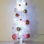 8-1/4" LED Light Up PINK & White Sisal Bottle Brush Christmas XmasTree Ornaments
