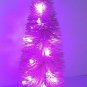 7" PINK w/PINK LED Light Up Sisal Bottle Brush Flocked Christmas Miniature Tree