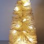 5" LED Light Up WHITE Sisal Bottle Brush Christmas Xmas Mini Miniature Tree