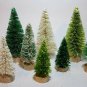 LOT 9 Assorted Green & White ST PATRICK'S DAY Mini Sisal Bottle Brush Trees Set