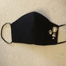 Face Mask Homemade Reusable washable   With Filter Black With Rhinestones Bling