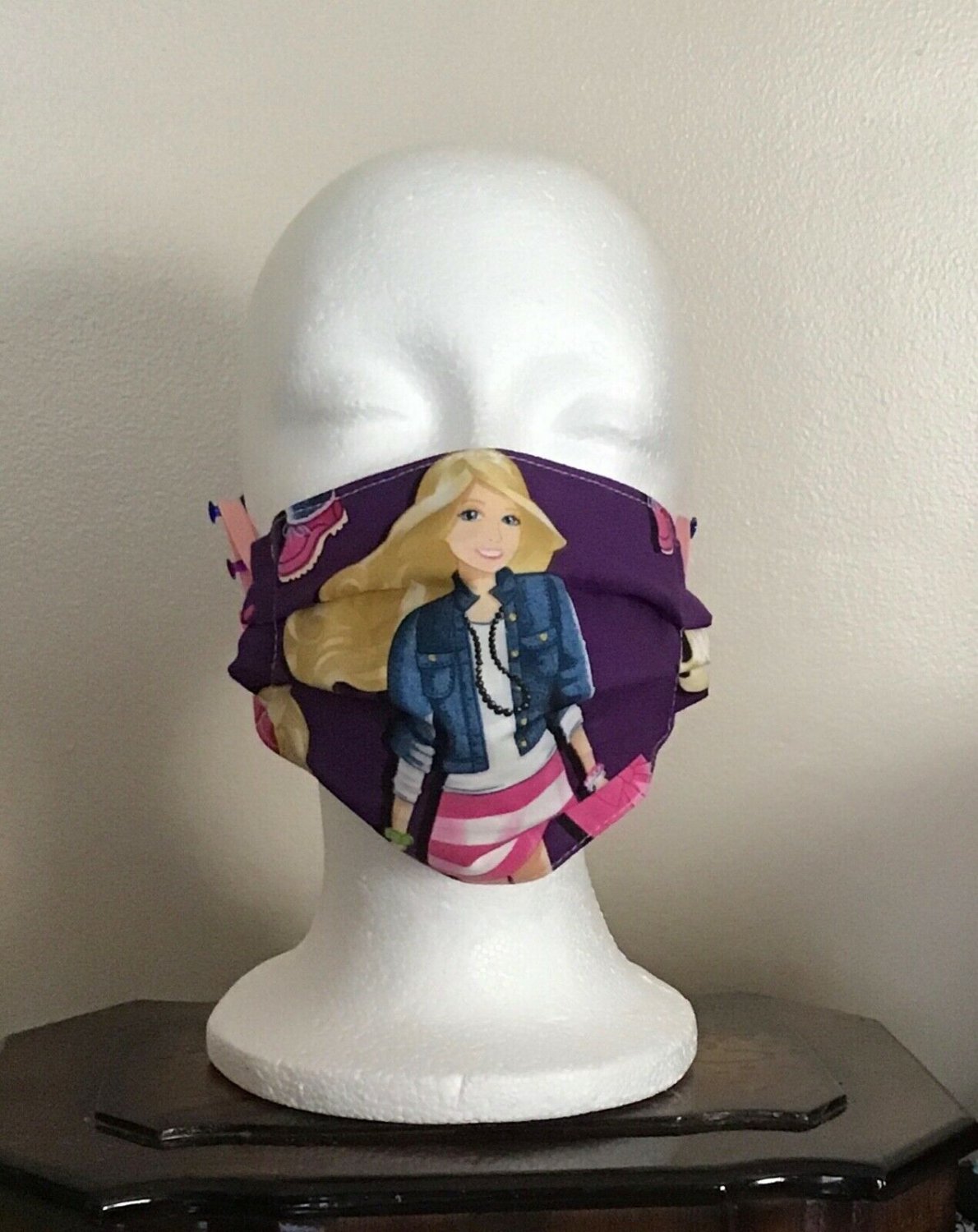 Face Mask Handmade Reusable Washable With filter Barbie Fashion Girl. M Size.