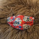 Face Mask  Homemade Reusable washable   With Filter Red Skull