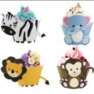 12pcs Jungle Party Decor Animals CupCake Wrapper