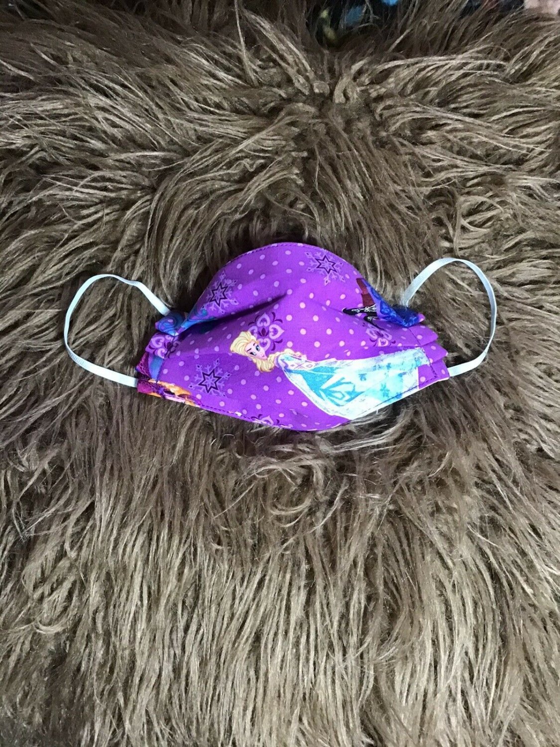 Face Mask . Handmade.Reusable Washable With Filter.Frozen Purple Disney Princess