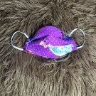 Face Mask . Handmade.Reusable Washable With Filter.Frozen Purple Disney Princess