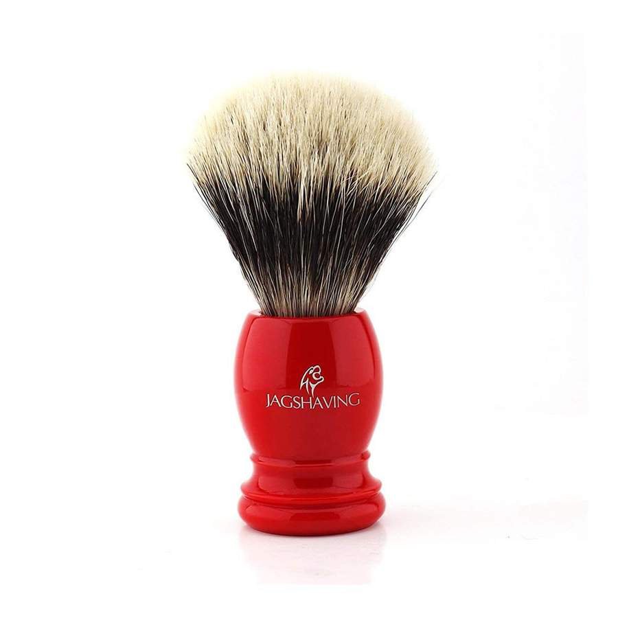 Classics Silver Tip Badger Hair Shaving Brush With Red Resin Handle