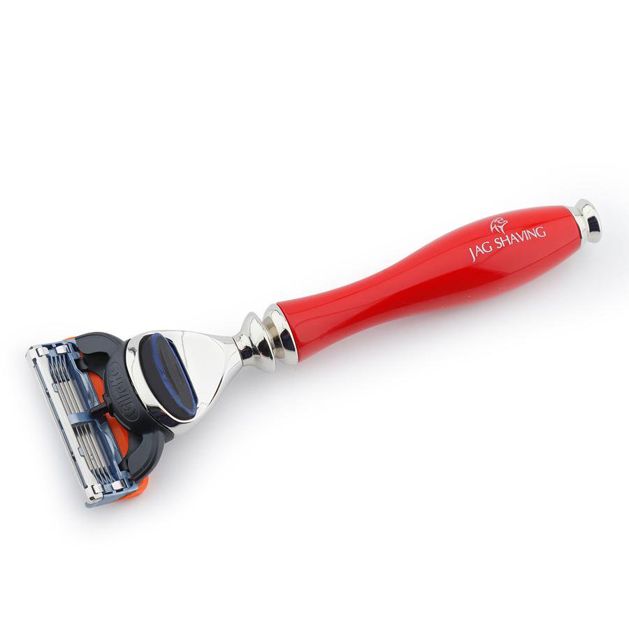 Premium Shiny Red Resin Handle 5 Edge Razor For Perfect Clean Shave