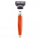 Jag 5 Edge Compatible Razor with Orange Handle for Perfect Clean Shave