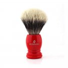 Hair Shaving Brush With Red Resin Handle.