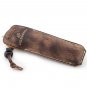 Wooden Handle Straight Razor with Leather Pouch