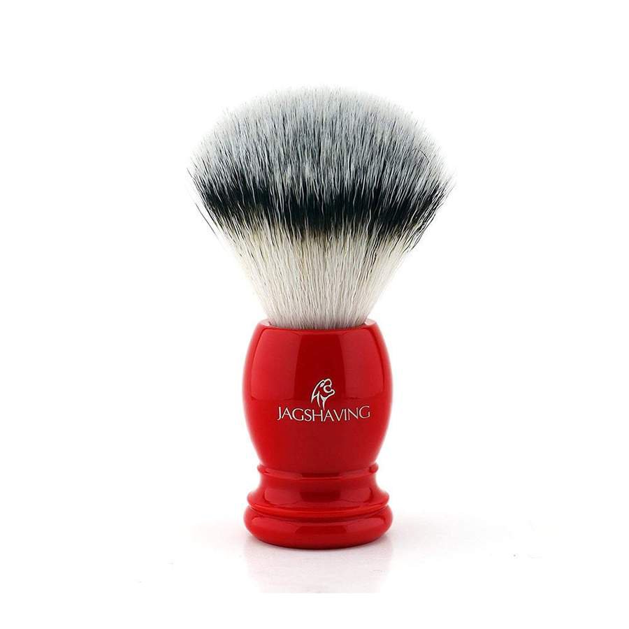 Synthetic Hair Shaving Brush with Red Resin Handle, Perfect Gift for Men