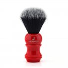 Synthetic Black Hair Shaving Brush with Resin Handle in Red Color