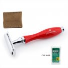 Top Quality Double Edge Safety Razor with Red Shiny Color Resin Handle