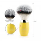 Synthetic Silver Tip Hair Shaving Brush with Yellow Resin Handle
