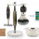 Professional Superior Quality De Safety Razor Kit With Synthetic Hair Brush