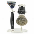 Jag Shaving High Quality 5 Edge Razor with Super Badger Hair Brush and Dual Stand