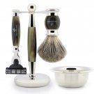 Professional Superior Quality De Safety Razor Kit With Synthetic Hair Brush
