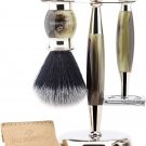 4 PC Double Edge Shaving Razor Set With Brass Handle Best Gift Shaving Brush Kit for Men