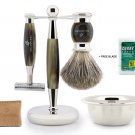 Classic Wet Shaving Kit for Men Shaving Brush Stand Razor Best for Professional Shave