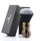 Brown Resin Handle Shaving Brush with Black Synthetic Hairs