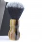 Brown Resin Handle Shaving Brush with Black Synthetic Hairs