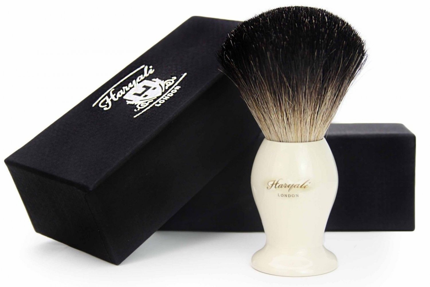 Black Badger Hair Men's Shaving Brush in Ivory Color for Wet Thick Lather Shaving
