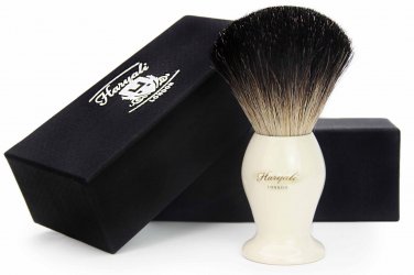 Black Badger Hair Men's Shaving Brush in Ivory Color for Wet Thick Lather Shaving