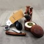 Vintage Wooden Barber Shaving Set Straight Cut Throat Razor Badger Brush Kit Bowl Soap Strop