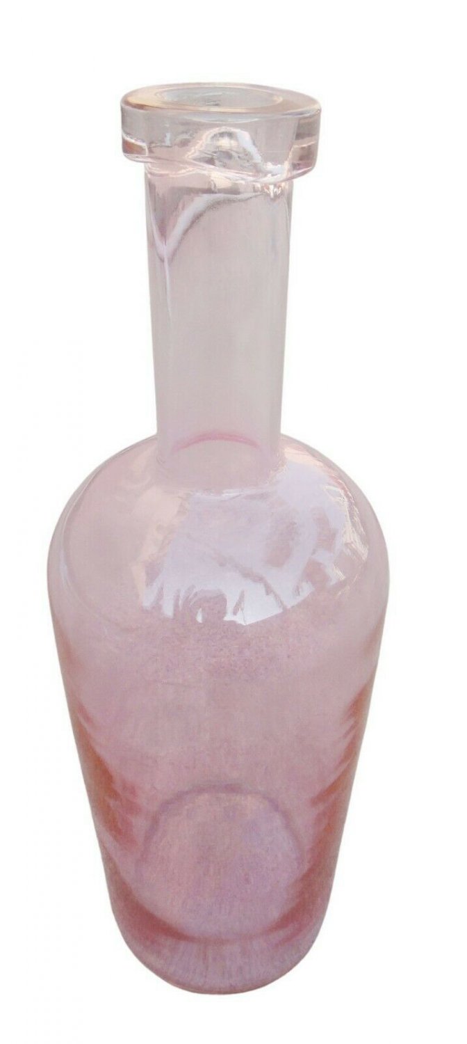 15" H Pink Glass Bottle / Vase