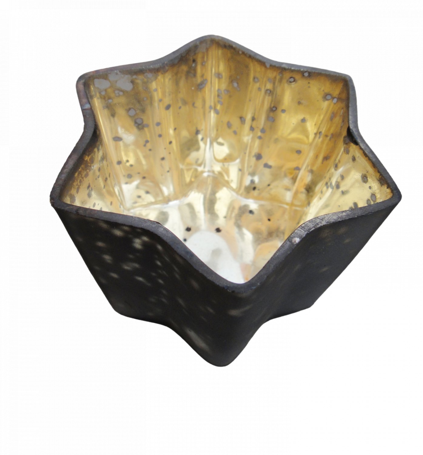 2" Votive in Grey Colour In Silver Mercury Antique in Star Design