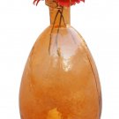 12" H Orange Glass Bottle / Vase