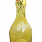 12.50" H Yellow Glass Bottle / Vase