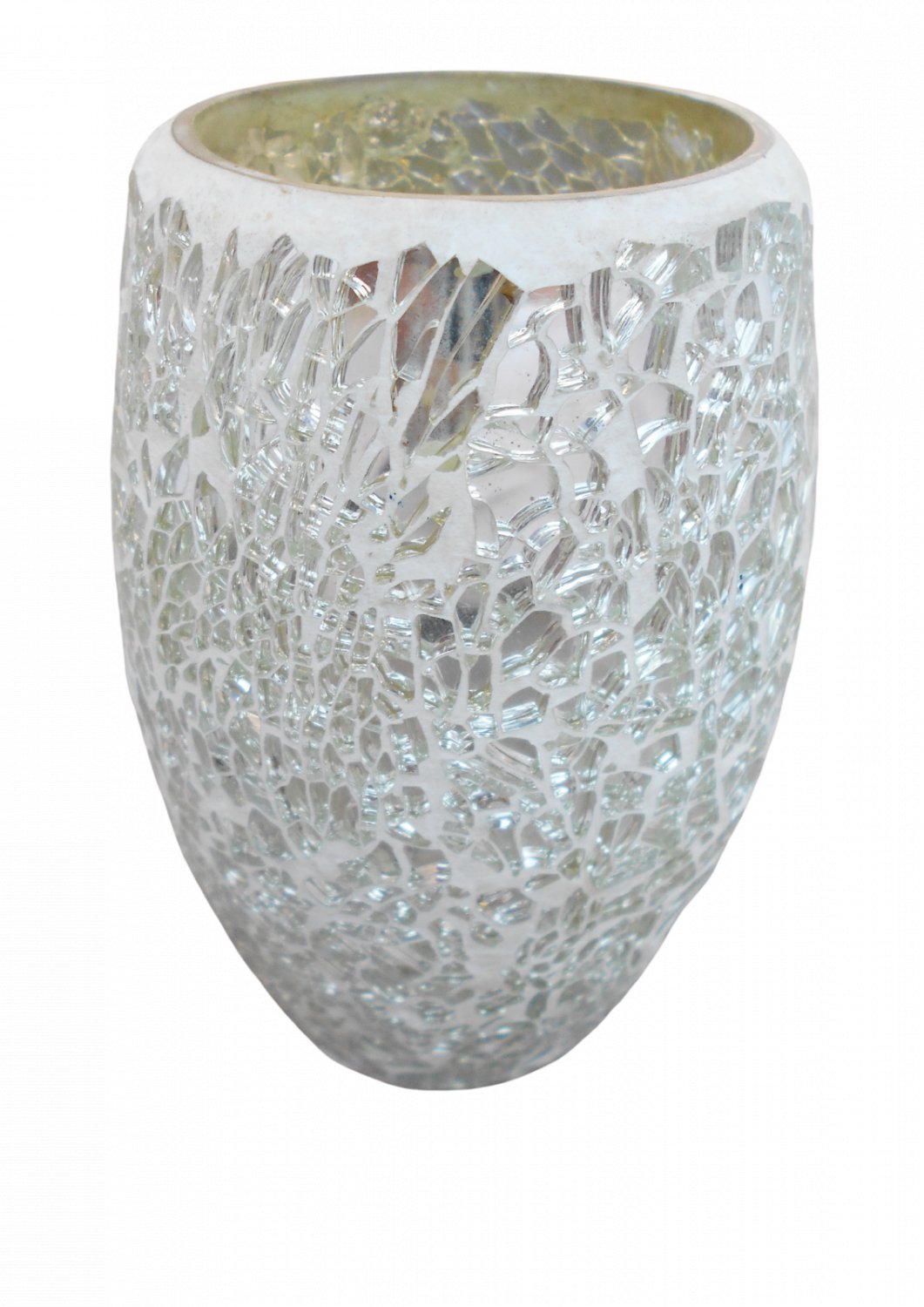 6" H Vase With Silver Shining Mosaic
