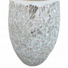6" H Vase With Silver Shining Mosaic