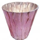 4" H Votive In Pink Antique Mercury In Swirl Line Design